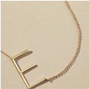 New! Anthropologie Gold Monogram Initial Pendant Necklace NWOT